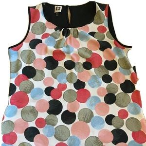 Anne Klein colorful circles sleeveless blouse